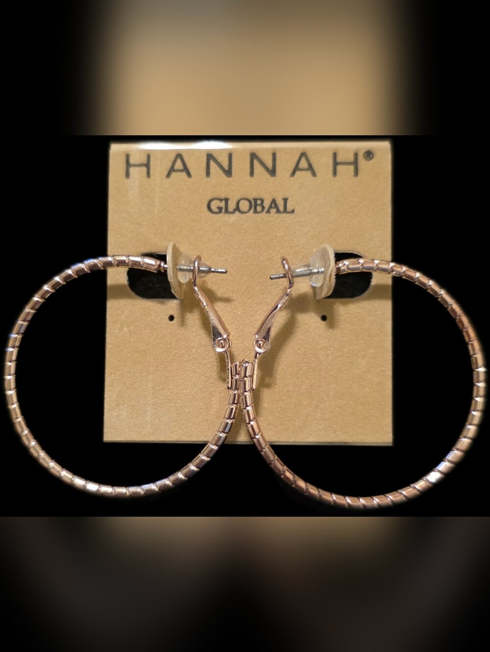 Rose Gold Textured Hoop Earrings